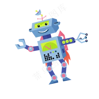 一个卡通可爱智能机器人,免抠元素