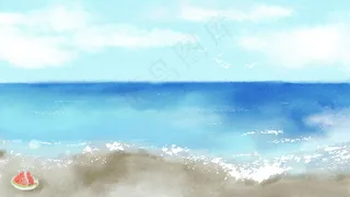 夏天夏至24节气海边意境风景