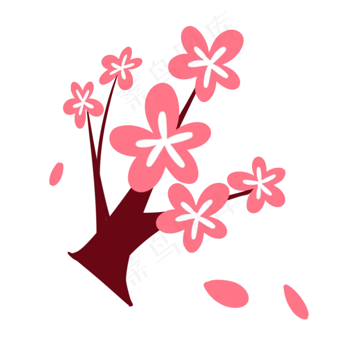 樱花树上樱花节樱花盛开(2000X2000(DPI:300))psd模版下载