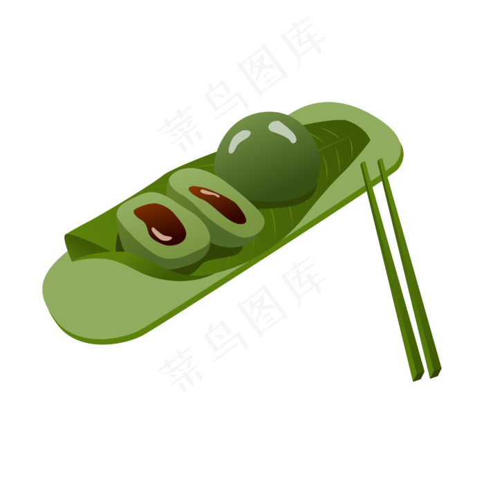 矢量卡通绿色青团