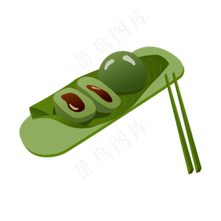矢量卡通绿色青团