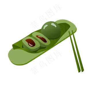 矢量卡通绿色青团