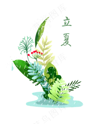 立夏节气夏日夏雨植物茂盛PNG