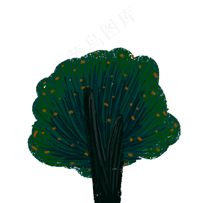 卡通绿色大树下载(2000X2000(DPI:300))psd模版下载