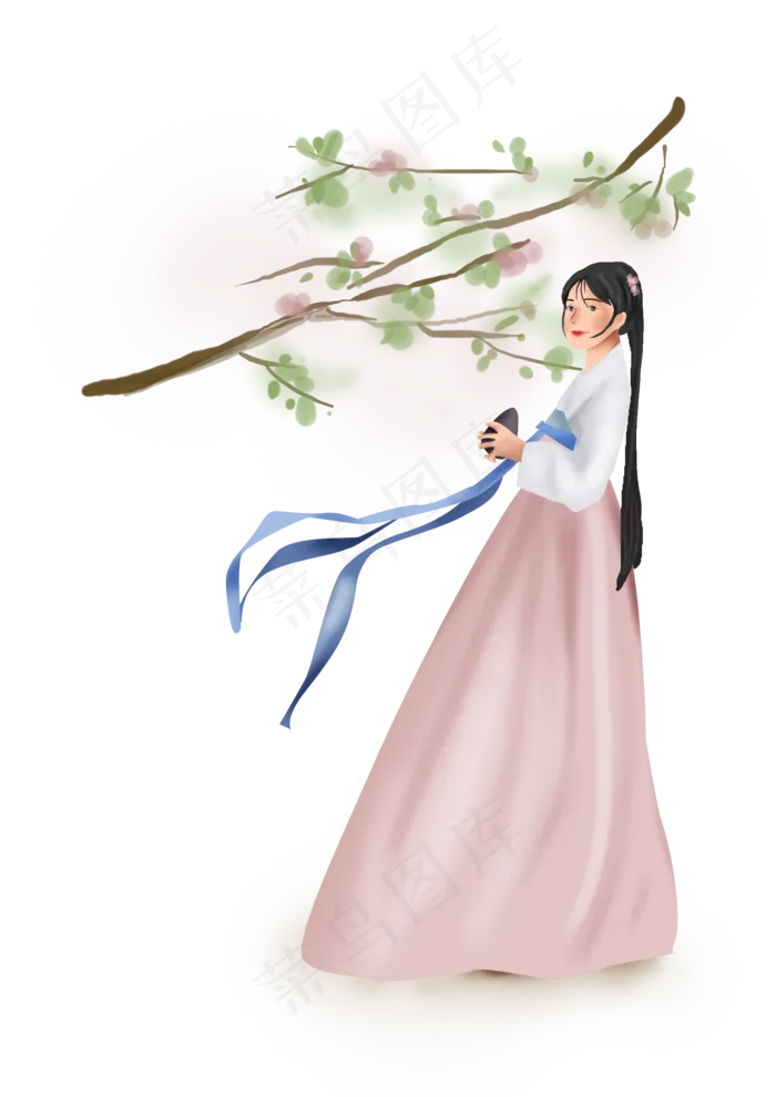 古代人物夏季古装女孩(3508X4961(DPI:300))psd模版下载