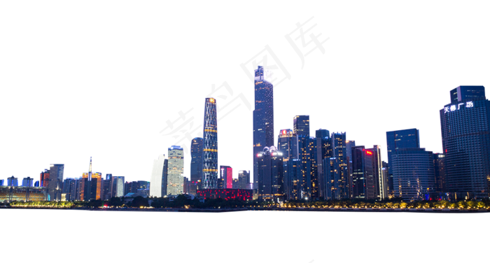 城市晚霞夜景,免抠元素(1000*537px 300 dpi )psd模版下载