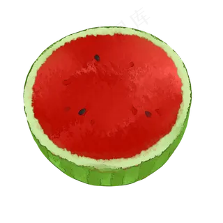 一半西瓜解渴消暑夏季时令水果