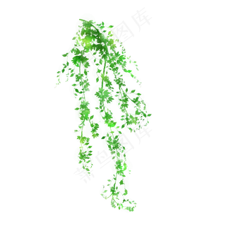 小清新藤蔓树叶免抠