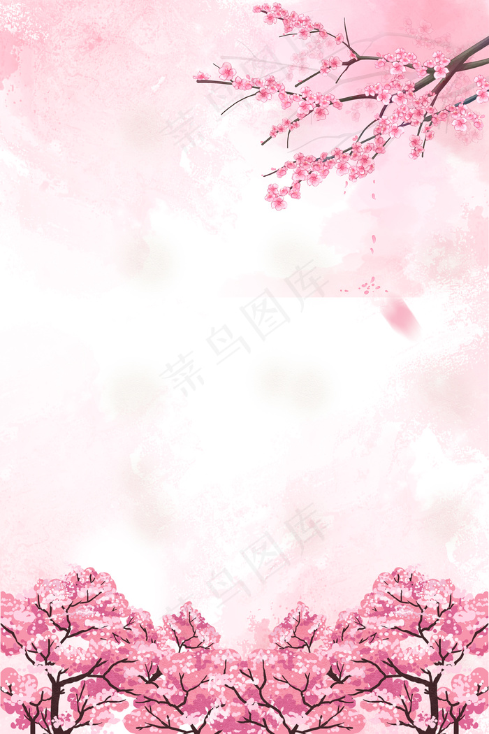 十里桃林古风海报H5背景psd分层下载背景图片素材