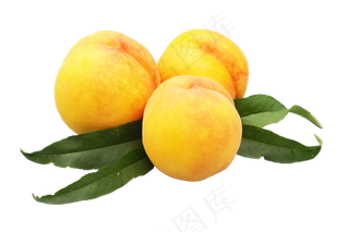 三个黄桃水果