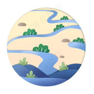 春天绿色剪纸边框下载,免抠元素