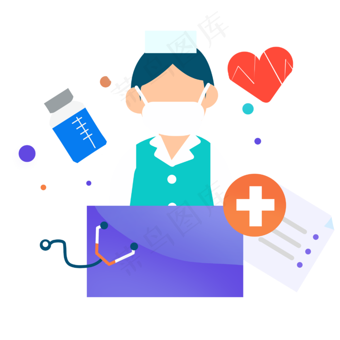 扁平医疗行业护士