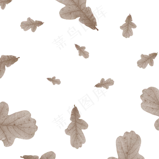 巧克力手绘落叶印章