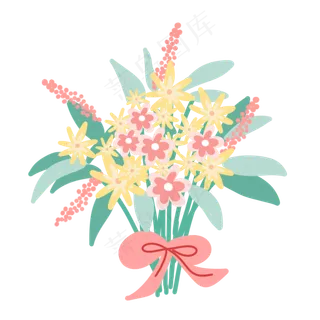 黄粉色手捧花装饰 黄粉色手捧花装饰