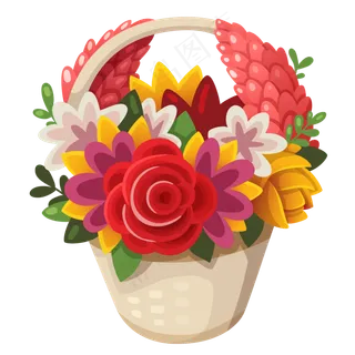 亲吻情人节表白爱情花篮