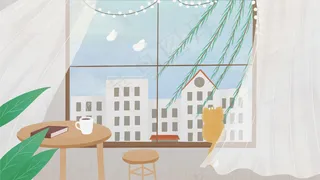 清新风春季室内风景图