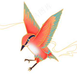 飞翔的彩色飞鸟