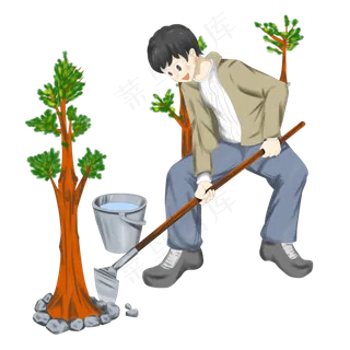 植树节种树的小孩 植树节种树的小孩