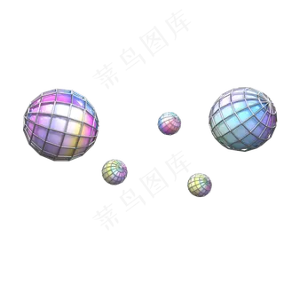 节日渐变晶格球体,免抠元素