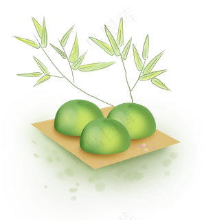 清明节竹叶和青团,免抠元素