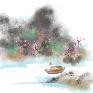 水墨山水风景画