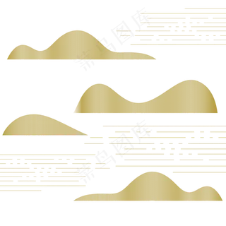 金色金线山水画