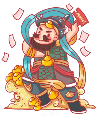 可爱卡通现代门神,免抠元素