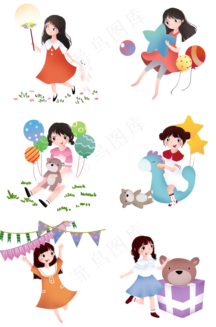 儿童节人物合集(2000X3020(DPI:300))psd模版下载