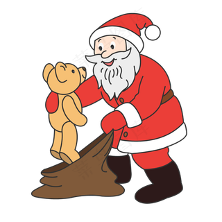 手绘矢量圣诞节圣诞老人,免抠元素