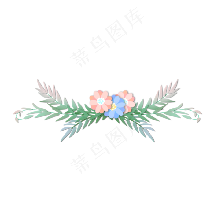 节日小清新手绘花朵装饰,免抠元素