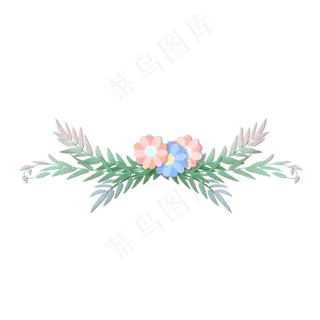 节日小清新手绘花朵装饰,免抠元素