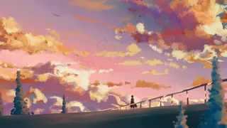 治愈唯美大暑夏至春天夏景樱花日系天空云朵