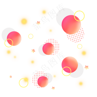 电商红色圆球几何漂浮元素,免抠元素