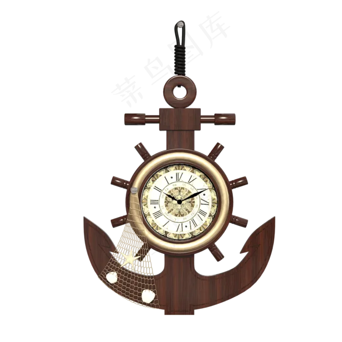 欧式家具航海轮壁挂钟,免抠元素(3000X3000(DPI:72))psd模版下载