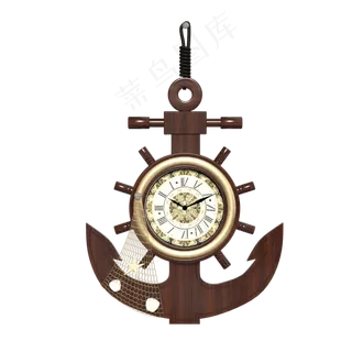 欧式家具航海轮壁挂钟,免抠元素