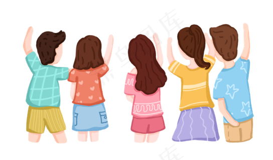 毕业季年轻人背影PNG免抠图