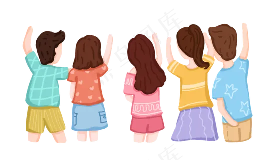 毕业季年轻人背影PNG免抠图