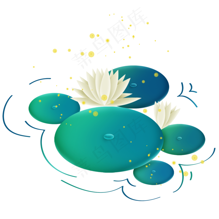 莲叶和莲花(2000X2000(DPI:300))psd模版下载