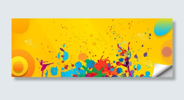 泼墨风彩色青春活力电商促销banner