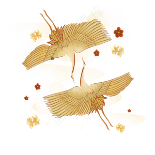 重阳节仙鹤,免抠元素