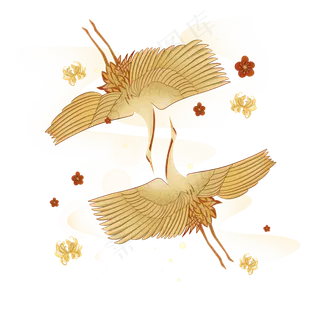 重阳节仙鹤,免抠元素