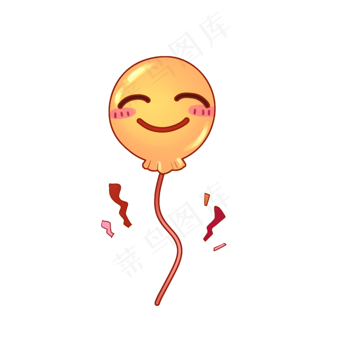可爱微笑气球,免抠元素(3000*3000px 300 dpi )psd模版下载