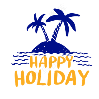 假日旅行简约英文花体字