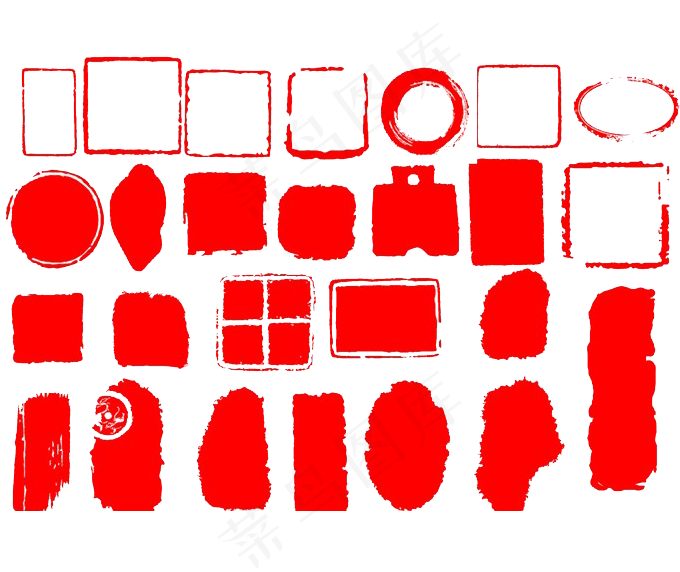 红色公章模板(3000X3000(DPI:300))