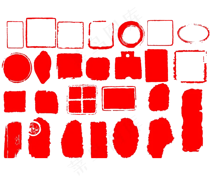 红色公章模板(3000X3000(DPI:300))