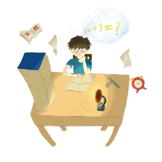 高考校园温书熬夜冲刺必胜PNG