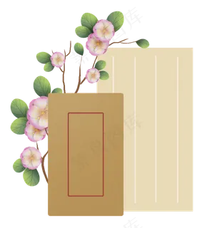 古风信封樱花标题框