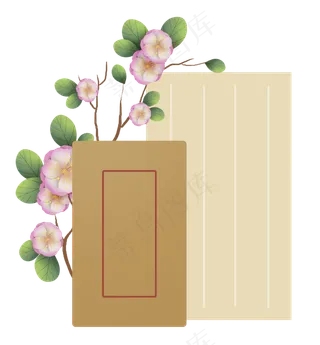 古风信封樱花标题框