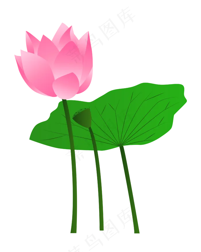 矢量卡通粉色莲花(4167*5208px 300 dpi )ai矢量模版下载
