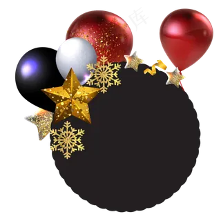 圣诞节黑金边框,免抠元素